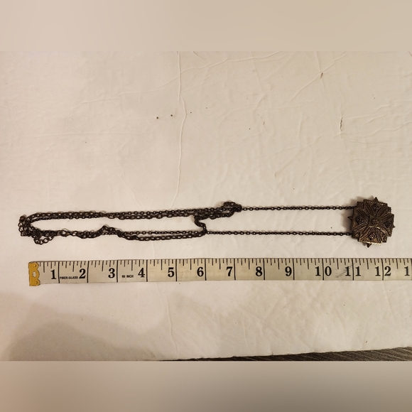 Treska Multi-Layer Bronze Chain Amulet Pendant Necklace - Picture 3 of 3